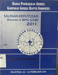 Image of Salinan Keputusan Sidang II BPG GGBI