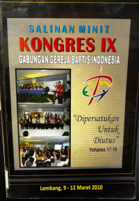 Image of Salinan Minit Kongres IX GGBI