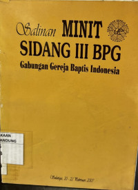 Image of Salinan Minit Sidang III BPG Gabungan Gereja Baptis Indonesia